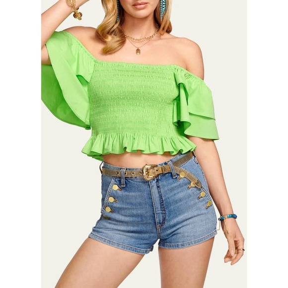 Ramy Brook Yolanda Blouse in Green Size S - Picture 3 of 11